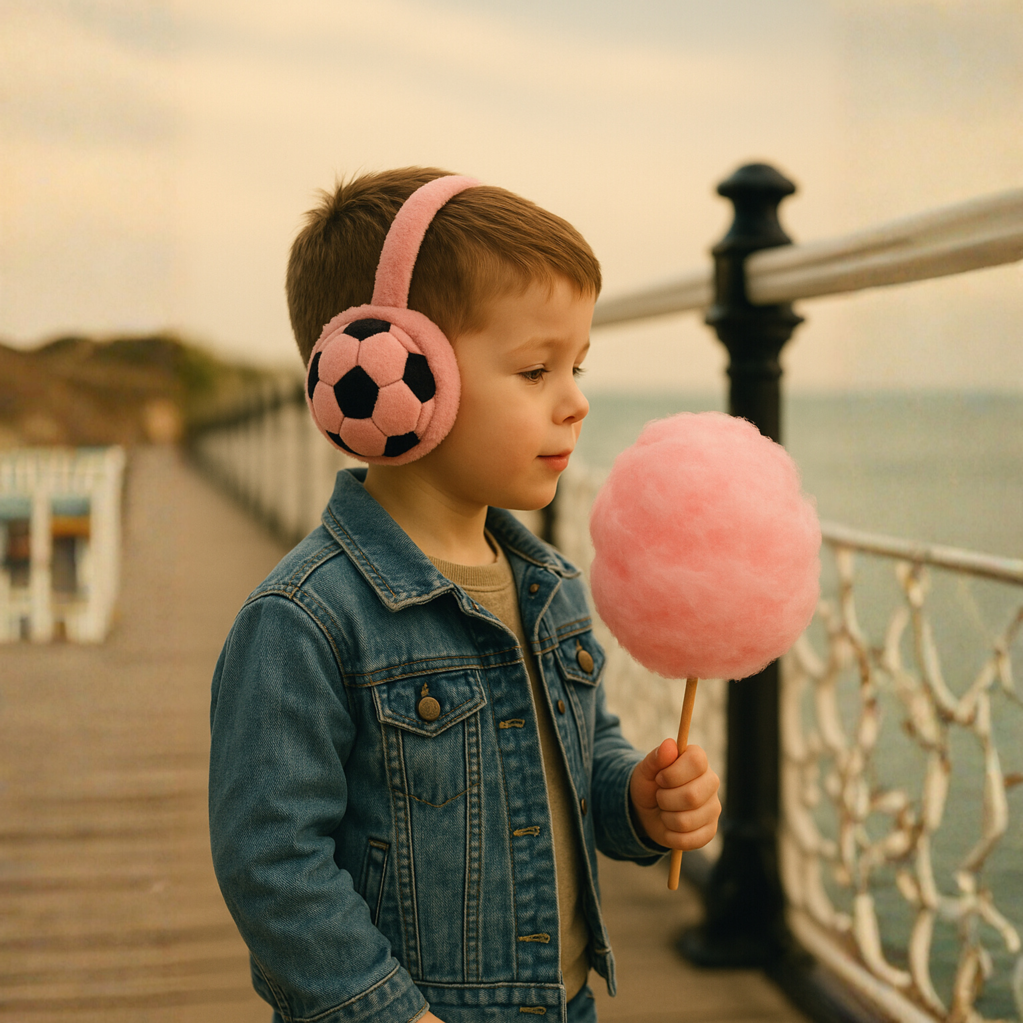 ZIBELL Winter Ear Warmers for Boys & Girls – Plush Faux Fur Football Pattern Earmuffs, Windproof & Comfortable Fit