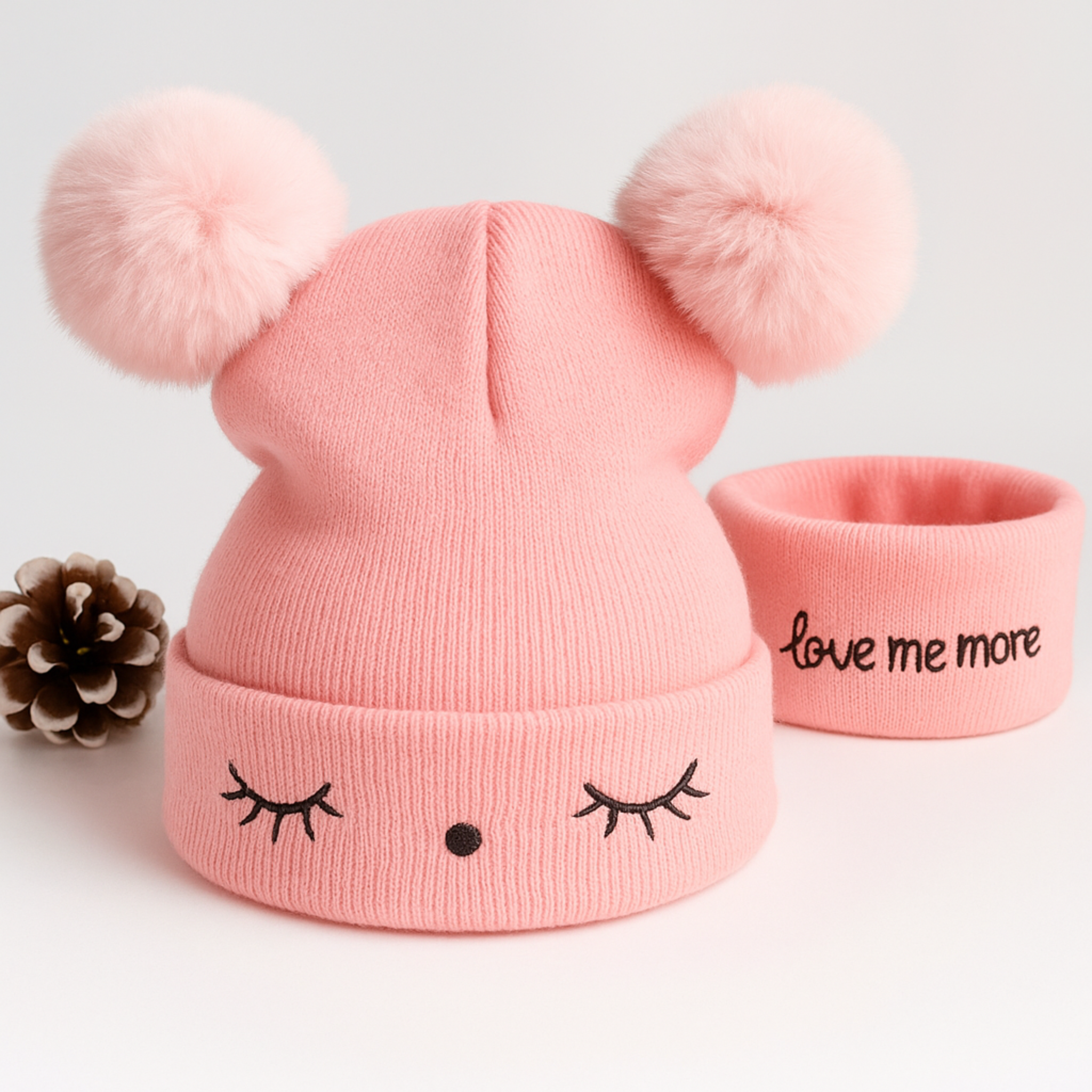 ZIBELL Baby & Toddler Winter Wool Beanie and Neck Scarf Set – Warm Knit Fuzzy Hat for Boys & Girls (0–4 Years)