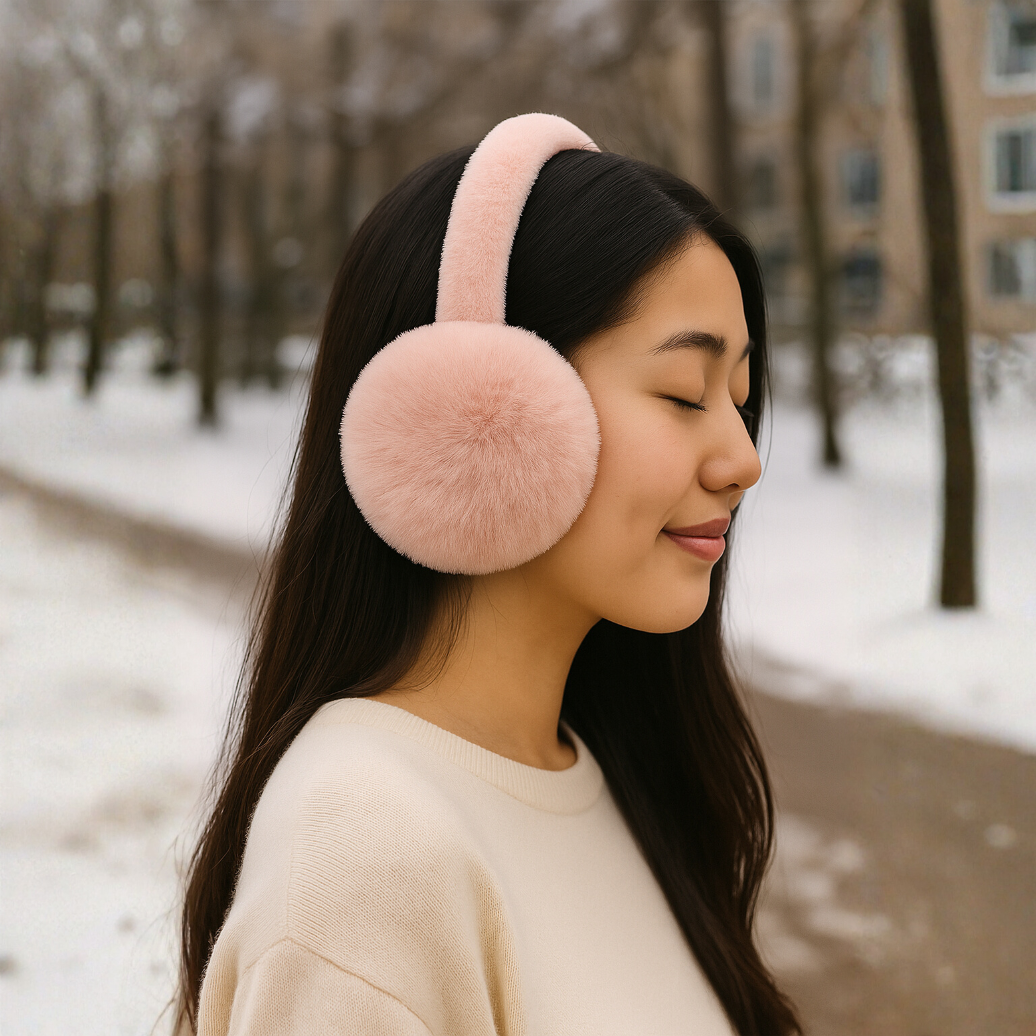 Zibell Plush Winter Earmuffs – Elegant Soft Ear Warmers for Effortless Cold-Weather Style