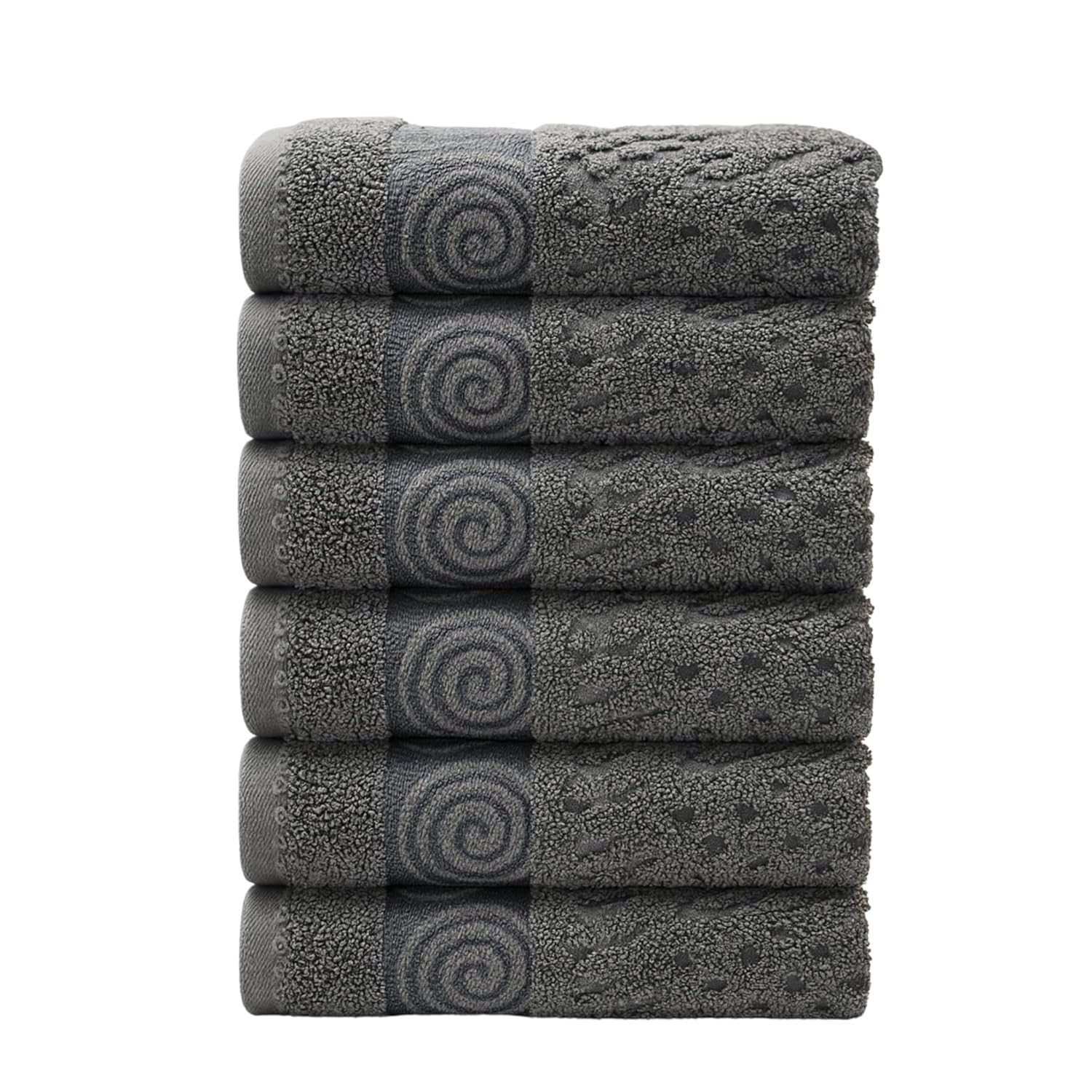 ZIBELL Premium Hand Towels Set of 6 Large - Luxurious Design with Exceptional Durability - Absorbent Shower Towels for Home & Spa - 14 x 21 Inch Size