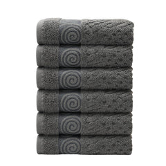 ZIBELL Premium Hand Towels Set of 6 Large - Luxurious Design with Exceptional Durability - Absorbent Shower Towels for Home & Spa - 14 x 21 Inch Size