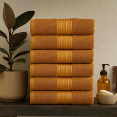 ZIBELL Premium Hand Towels Set of 6 Large - Luxurious Design with Exceptional Durability - Absorbent Shower Towels for Home & Spa - 16 x 24 Inch Size