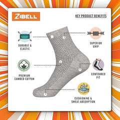 ZIBELL Ankle Length Socks for Men Combo Pack of 5 - Combed Cotton Breathable Material, Premium Ankle Socks for Men Cotton, Comfortable Socks for Casual and Formal Attire