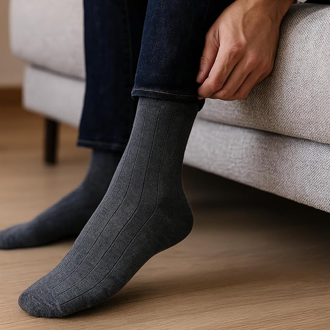 ZIBELL Ankle Length Diabetic Socks for Men -Pack of 5 - Health Socks - Ankle Length Socks -Soft, Breathable, Non-Binding, Moisture Control, Boosts Circulation, Ideal For Neuropathy, Assorted