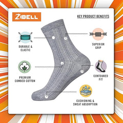 ZIBELL Ankle Length Socks for Men Combo Pack of 5 - Cotton Breathable Material, Premium Ankle Socks for Men Cotton, Comfortable Socks for Casual and Formal Attire