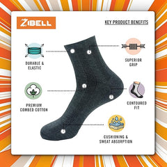 ZIBELL Ankle Length Diabetic Socks for Men -Pack of 5 - Health Socks - Ankle Length Socks -Soft, Breathable, Non-Binding, Moisture Control, Boosts Circulation, Ideal For Neuropathy, Assorted