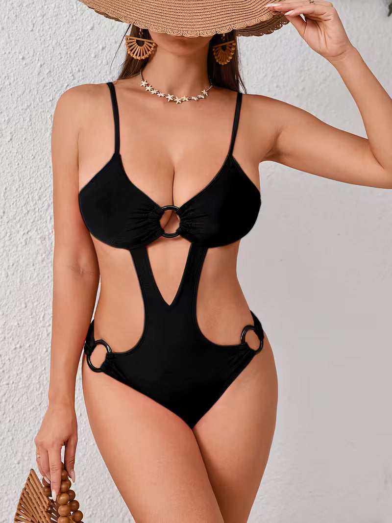 Stylish Black Cut-Out Monokini Swimsuit for Women