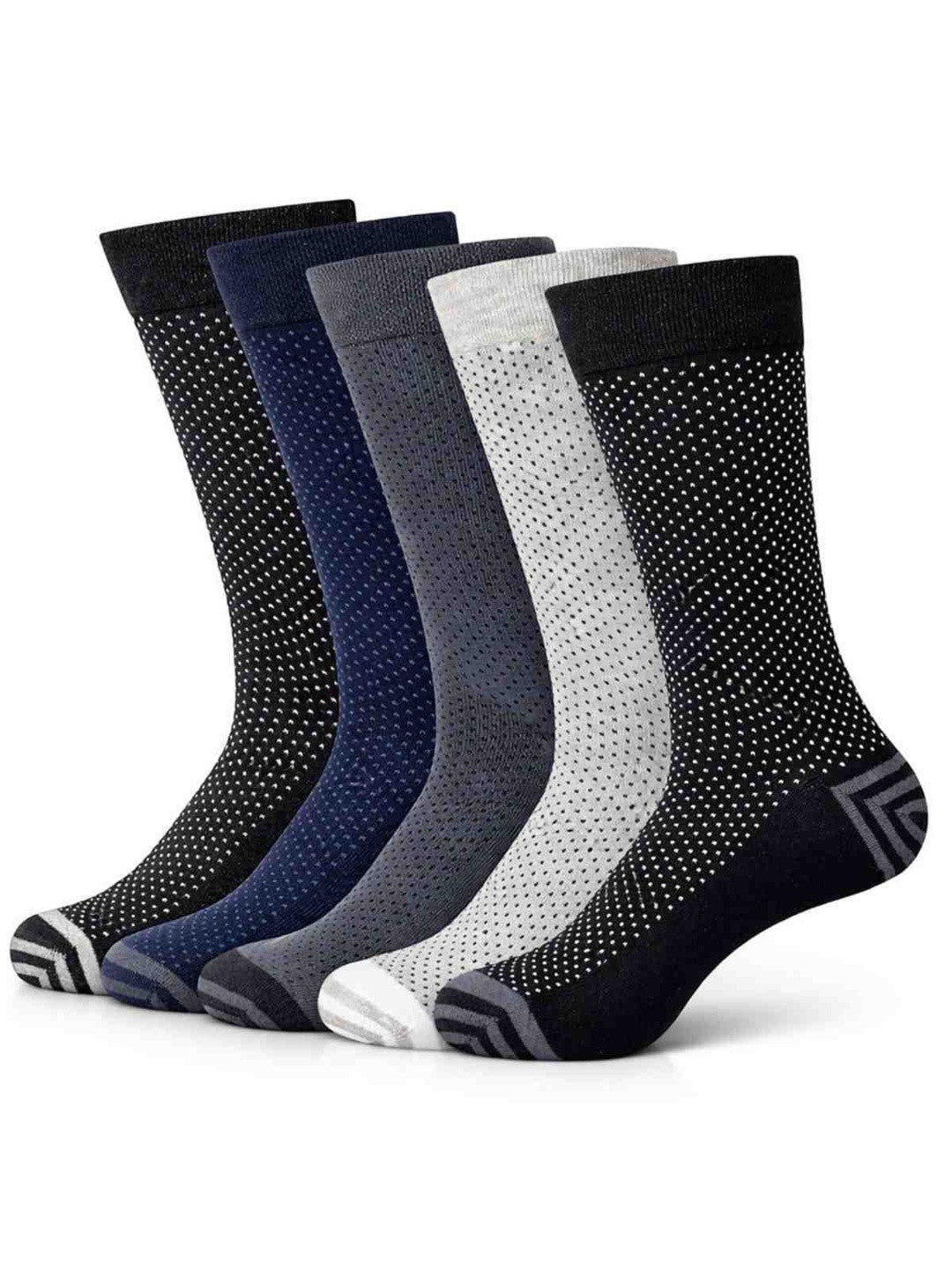 Stylish Polka Dot Crew Socks (5-Pack) - ZIBELL