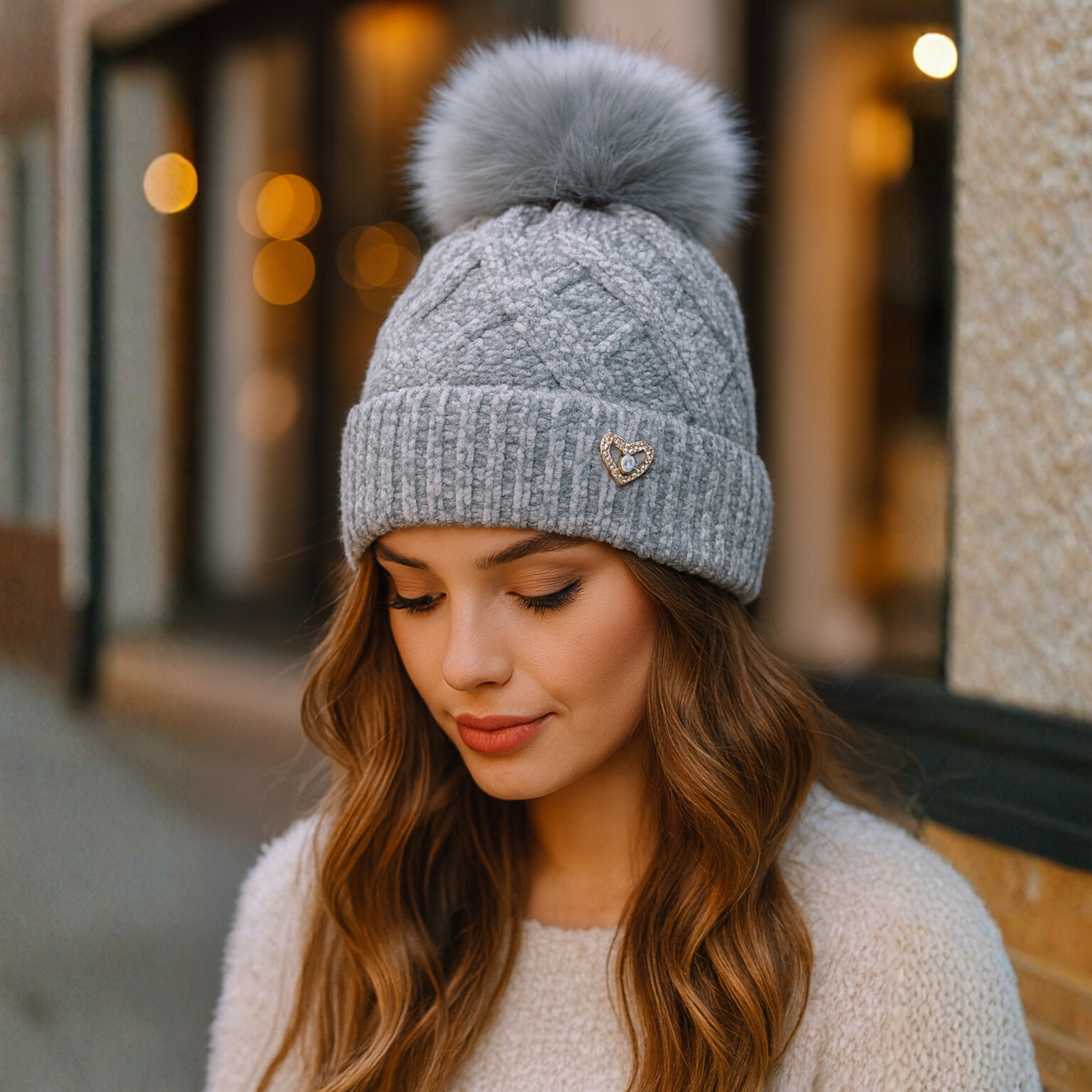 ZIBELL Winter Woolen Beanie Cap for Women P1