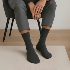 ZIBELL Bamboo Crew Socks for Men, Calf Length, Pack of 5, Breathable Comfort, Formal Socks, Full Length, Odour Free & Cushioned Base, Assorted Colours, Softer than Regular Socks
