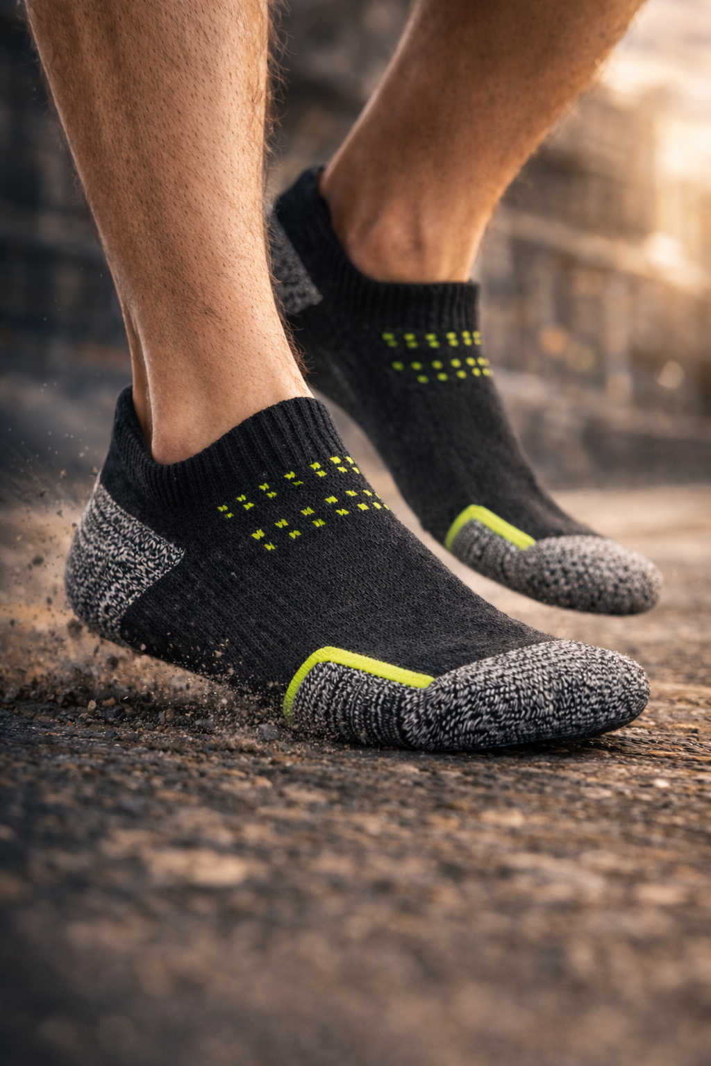 Men’s Cotton Ankle Socks with Grip – Breathable, Cushioned Athletic Socks (Pack of 5)