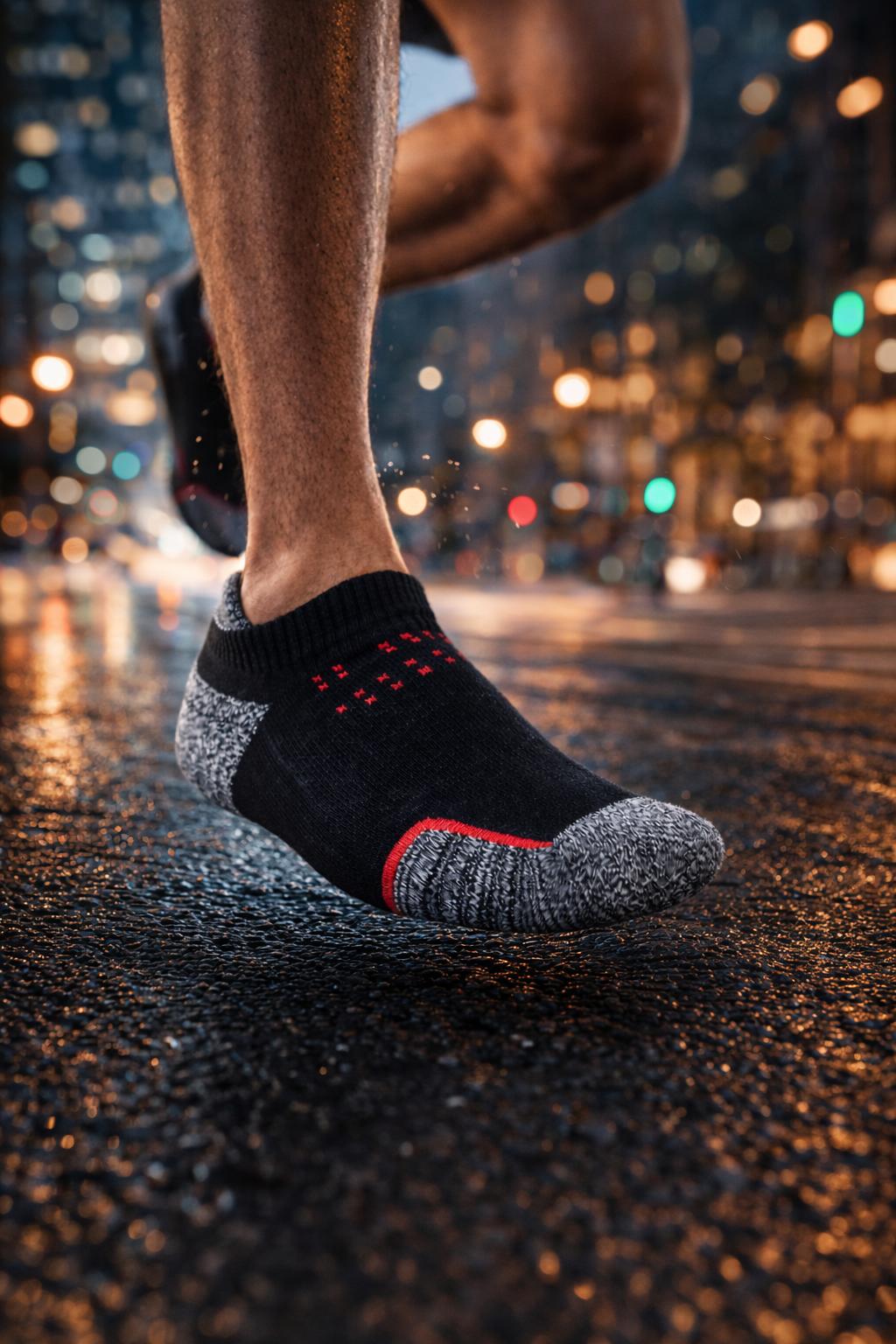 Men’s Cotton Ankle Socks with Grip – Breathable, Cushioned Athletic Socks (Pack of 5)