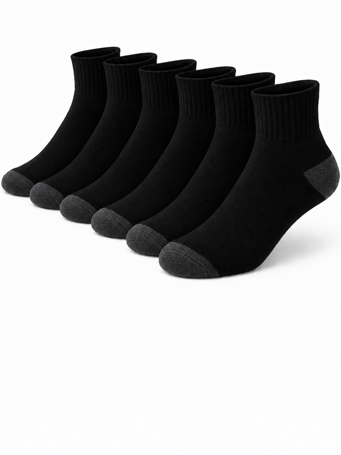 Men’s Cotton Black Ankle Length Socks (Pack of 6 Pairs)