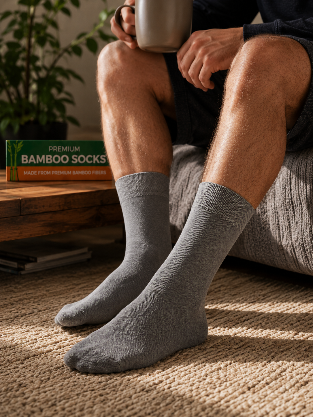 Pack of 5 Bamboo Crew Socks for Men & Women – Ultra Soft Breathable Moisture-Wicking Comfort Socks, 5-Pair Pack