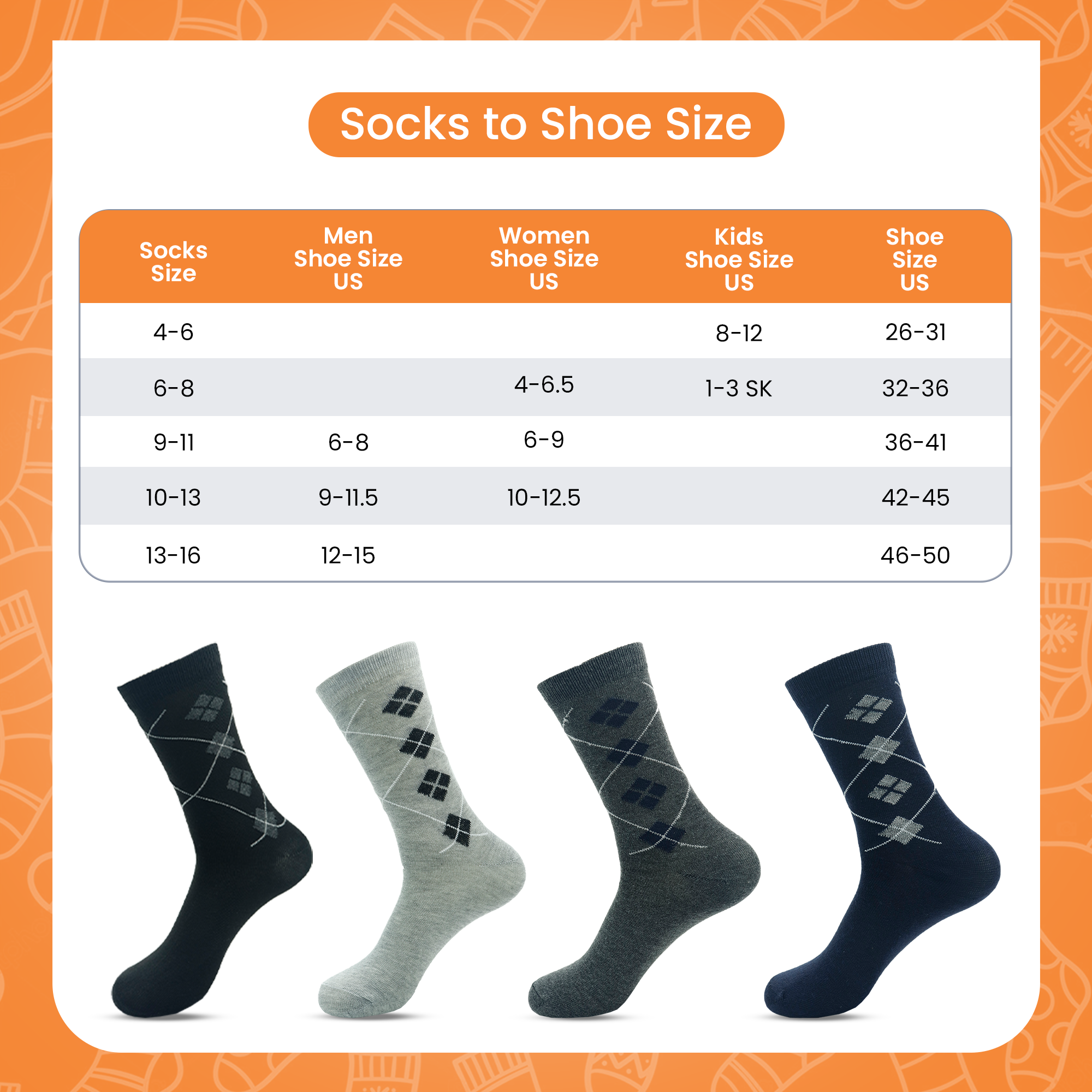 ZIBELL Men's Cotton Blend Argyle Dress Socks, Pack of 6, Classic Colours